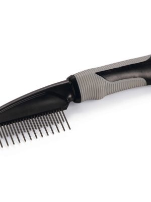 Beeztees Kısa ve Uzun Tüylü Kedi Tarağı, Siyah Gri, 21cm