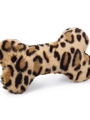 Beeztees Köpek Oyuncağı, Sesli, Kemik, Peluş, Siyah/Kahverengi, 18x13x3cm