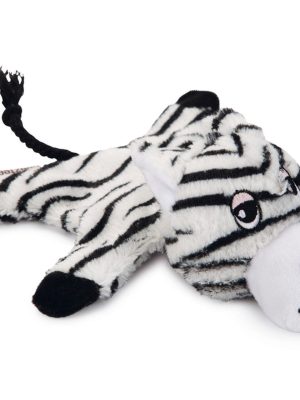 Beeztees Köpek Oyuncağı, Sesli, Kaplan, Peluş, Beyaz/Siyah, 18x19x8cm