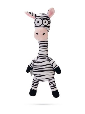 Beeztees Köpek Oyuncağı, Sesli, Zebra, Peluş, Siyah/Beyaz, 33x10x9cm