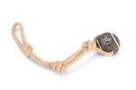 Beeztees Köpek Oyuncağı, İpli Tenis Topu, Kauçuk, Gri/Kahverengi, İp 39cm, Top 6,3cm