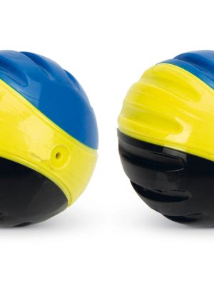 Beeztees Köpek Oyuncağı, Sesli, Tenis Topu, TPR, Mavi/Sarı/Siyah, 2 Adet, 6,3cm