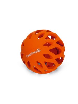 Beeztees Köpek Oyuncağı, Delikli Top, Kauçuk, Turuncu, 8cm