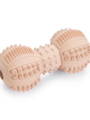 Beeztees Yavru Köpek Oyuncağı, Diş Kaşıma ve Masaj Dambıl, Kauçuk, Pembe, 9cm