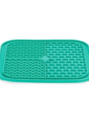 Beeztees Yavru Köpek Yaş Mama Yeme Oyuncağı, Kare Şeklinde, Silikon, Yeşil, 20x20cm