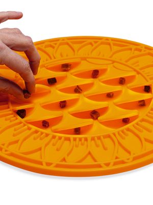 Beeztees Yavru Köpek Mama Yeme Oyuncağı, Daire Şeklinde, Silikon, Turuncu, 30cm