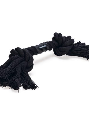 Beeztees Köpek Oyuncağı, Çift Düğümlü Diş İpi, Pamuk İplerden, Siyah, 30x7,5x6cm, 205gr