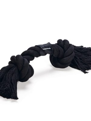 Beeztees Köpek Oyuncağı, Çift Düğümlü Diş İpi, Pamuk İplerden, Siyah, 40x8,5x7cm, 280gr