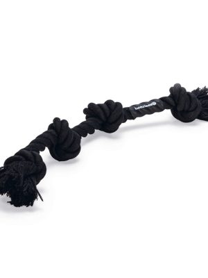 Beeztees Köpek Oyuncağı, Dört Düğümlü Diş İpi, Pamuk İplerden, Siyah, 40x5,5x4,5cm, 140gr