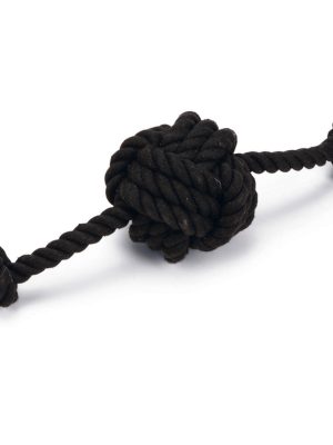 Beeztees Köpek Oyuncağı, Diş İpinden Tutamaçlı Top, Pamuk İplerden, Siyah, 40x7x7cm, 120gr