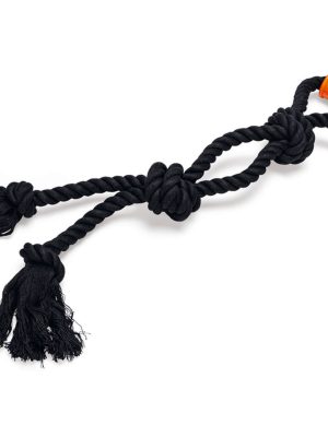 Beeztees Köpek Oyuncağı, Diş İpi, TPR Tutamaçlı, Siyah, 60x13x7cm, 390gr