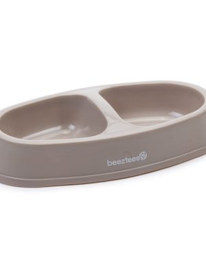 Beeztees Kedi İkili Mama ve Su Kabı, Plastik, Bej, 2x150ml