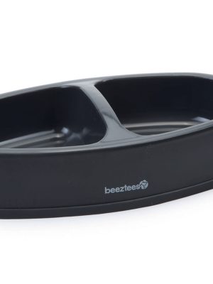 Beeztees İkili Mama ve Su Kabı, Plastik, Antrasit, 27x16,5x6cm, 2x400ml