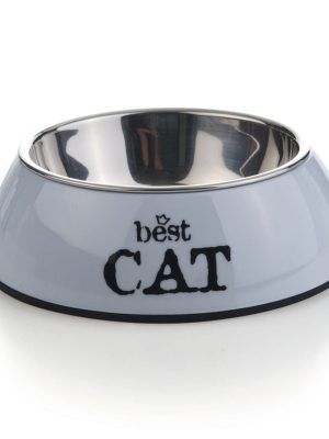 Beeztees Kedi Mama Su Kabı, Paslanmaz Çelik, Gri, 14cmx4,5cm, 160ml