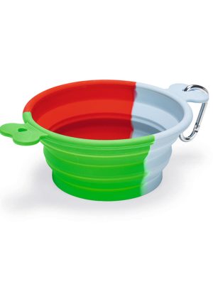 Beeztees Köpek Mama ve Su Kabı, Teleskopik, Yeşil, Silikon, 15,5cm, 750ml