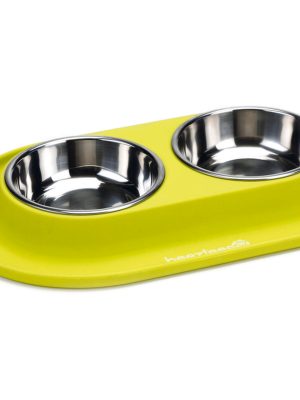 Beeztees Köpek İkili Mama ve Su Kabı, Paslanmaz Çelik, 31x19cm, 2x125ml