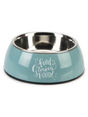 Beeztees Köpek Mama Su Kabı, Paslanmaz Çelik, Turkuaz, 14cm, 160ml