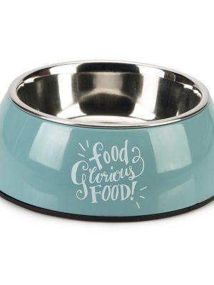 Beeztees Köpek Mama Su Kabı, Paslanmaz Çelik, Turkuaz, 18cm, 350ml