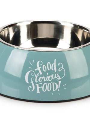 Beeztees Köpek Mama Su Kabı, Paslanmaz Çelik, Turkuaz, 22cm, 700ml