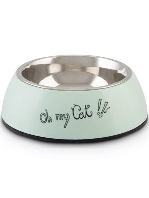 Beeztees Kedi Mama Su Kabı, Paslanmaz Çelik, Mint, 14x4,5cm, 160ml