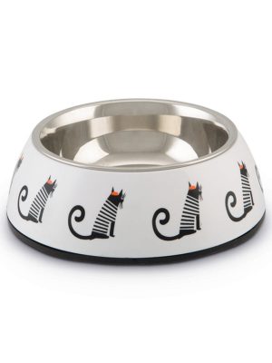 Beeztees Kedi Mama Su Kabı, Paslanmaz Çelik, Beyaz, 14x4,5cm, 160ml