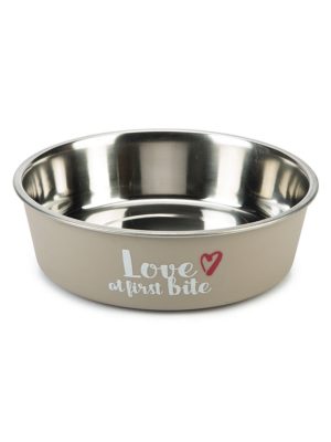 Beeztees Köpek Mama Su Kabı, Paslanmaz Çelik, Gri, 17cm, 750ml