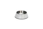 Beeztees DBL Köpek Mama Su Kabı, Mat Paslanmaz Çelik, Beyaz Mermer Görünümlü, 14cm, 160ml