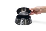 Beeztees DBL Köpek Mama Su Kabı, Mat Siyah Paslanmaz Çelik, Siyah Mermer Görünümlü, 17,5cm, 350ml - Görsel 4