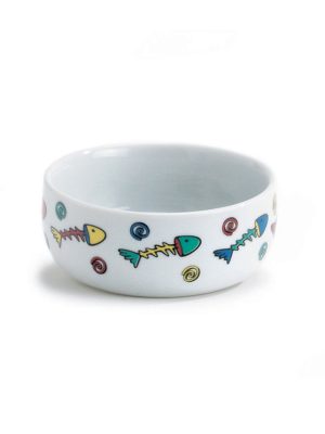 Beeztees Kedi Mama Su Kabı, Porselen, Beyaz, 11cm, 325ml