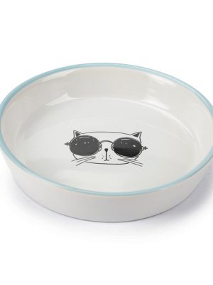 Beeztees Kedi Mama Su Kabı, Seramik, Beyaz, 16cm, 300ml