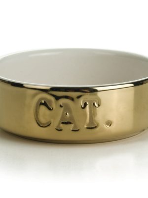 Beeztees Kedi Mama Su Kabı, Seramik, Altın Sarı, 11,5cm, 300ml