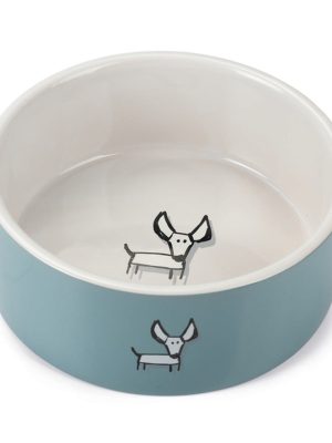 Beeztees Köpek Mama Su Kabı, Seramik, Beyaz Turkuaz, 18,5cm, 1400ml