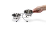 Beeztees Köpek İkili Mama Su Kabı, Paslanmaz Çelik, 11cm, 2x180ml