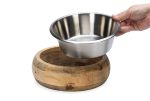 Beeztees DBL Köpek Mama Su Kabı, Dışı Masif Ahşap, Paslanmaz Çelik, 21cm, 1300ml - Görsel 4