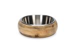Beeztees DBL Köpek Mama Su Kabı, Dışı Masif Ahşap, Paslanmaz Çelik, 21cm, 1300ml