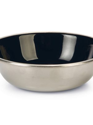 Beeztees Kedi Mama Su Kabı, Paslanmaz Çelik, Siyah, 13cm, 350ml