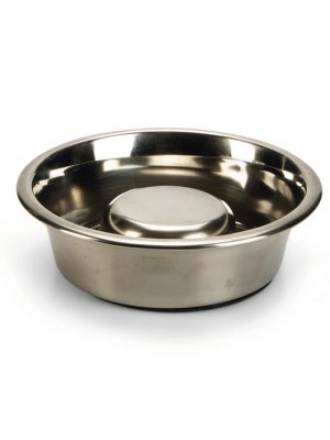 Beeztees Köpek Yavaş Besleme Mama Kabı, Paslanmaz Çelik, 16cm