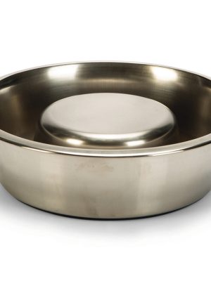 Beeztees Köpek Yavaş Besleme Mama Kabı, Paslanmaz Çelik, 25cm