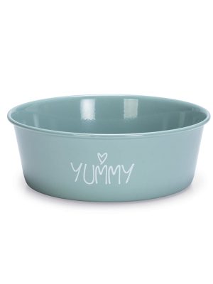 Beeztees Yavru Köpek Mama Su Kabı, Paslanmaz Çelik, Kaymaz Taban, Turkuaz, 16cm, 940ml