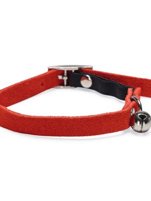 Beeztees Kedi Boyun Tasması, Süet, Kırmızı, 24-29cm