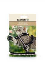 Beeztees Yavru Kedi Göğüs Tasması ve Gezdirme Kayışı 120cm, Siyah, 16-25cm Boyun, 23-36cm Göğüs - Görsel 2