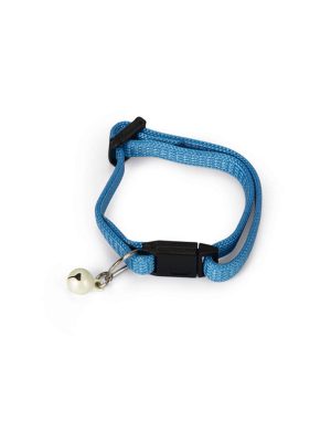 Beeztees Yavru Kedi Boyun Tasması, Zilli, Mavi, 15-22cm