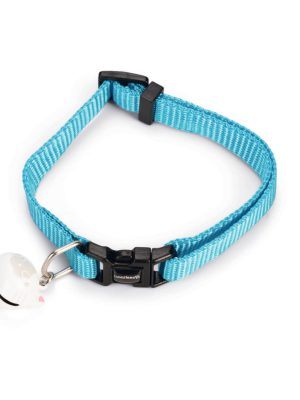 Beeztees Kedi Boyun Tasması, Zilli, Turkuaz, 20-30cm