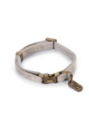 Beeztees DBL Köpek Tasması, Kadife, Gri, 20-30cm, 10mm