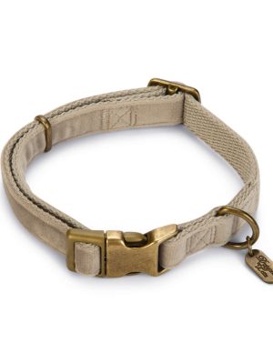 Beeztees DBL Köpek Tasması, Kadife, Gri, 35-50cm, 20mm