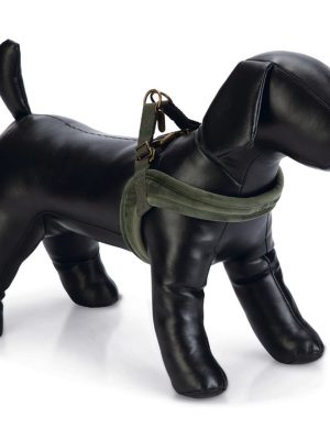 Beeztees DBL Köpek Göğüs Tasması, Velur, Yeşil, XS, 20mm x 46cm