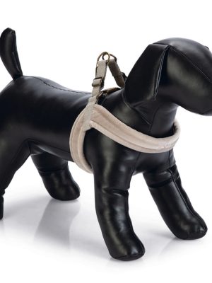 Beeztees DBL Köpek Göğüs Tasması, Velur, Gri, XS, 20mm x 46cm