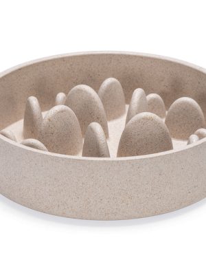 Beeztees DBL Köpek Yavaş Besleme Mama Kabı, Bambu, Bej, 17cm, 800ml