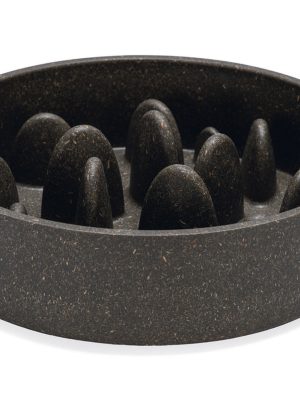 Beeztees DBL Köpek Yavaş Besleme Mama Kabı, Bambu, Antrasit, 21cm, 1430ml