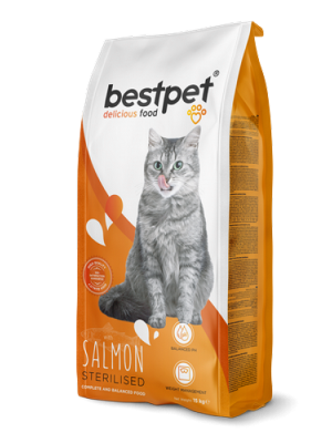 Bestpet 15 kg Yetişkin Kısırlaştırılmış Kediler İçin Somonlu Kuru Mama